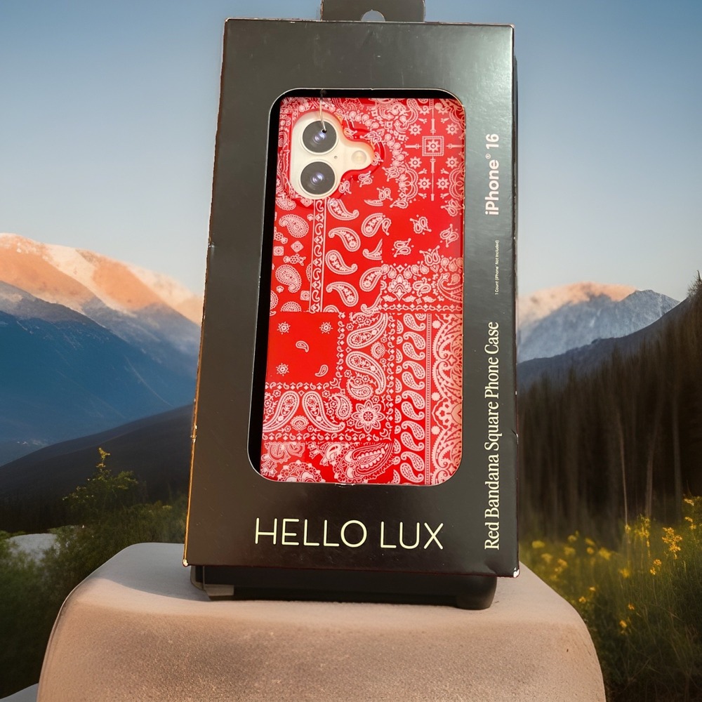 Hello Lux Red Bandanna Square,  phone case for iPhone 16 New Country, Cowgirl